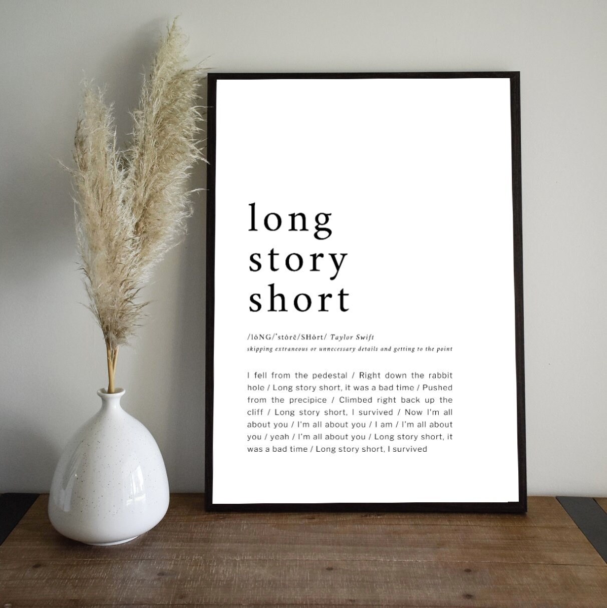 Prints Art Collectibles Taylor Swift Long Story Short Lyrics Poster Prints Art Collectibles Taylor Swift Long Story Short Lyrics Poster