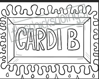 Cardi B coloring page