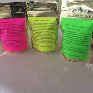 Cleanse Detox package 3 packs for the price of 2 Dr. Sebi inspired alkaline wild crafted or organic herbs in vegetarian capsules