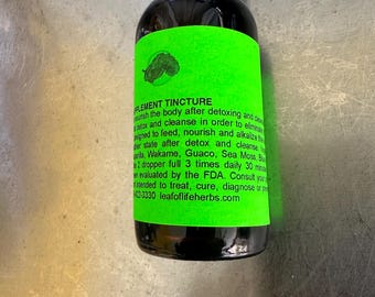 HSV Supplement tincture in 2 oz glass dropper bottle