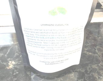 Alkaline Lymphatic Cleanser Capsules: Wildcrafted Organic Herbs, 100 Vegetarian Capsules