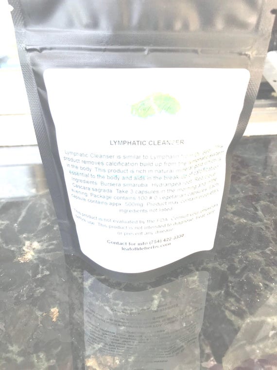 Alkaline Lymphatic Cleanser Capsules: Wildcrafted Organic Herbs, 100 Vegetarian Capsules
