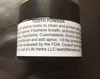 Alkaline Tooth Powder: Wildcrafted Organic Herbs, Fluoride-Free