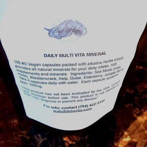 Multi Vitamineral vegetarian capsules. Alkaline herbal supplement. image 2