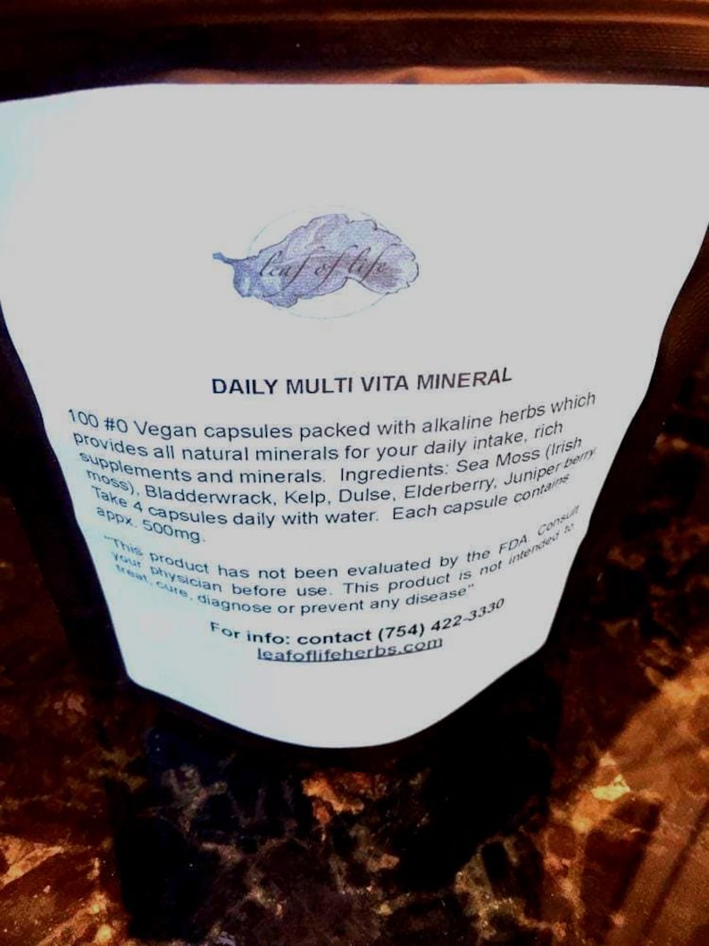 Multi Vitamineral vegetarian capsules. Alkaline herbal supplement. image 2