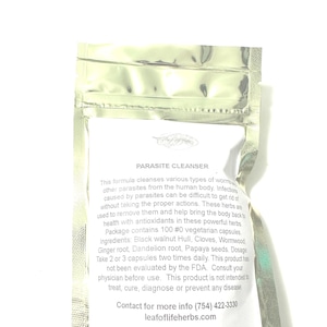 Parasite cleanser organic and wildcrafted alkaline herbs ingredients in #0 vegetarian capsules image 4