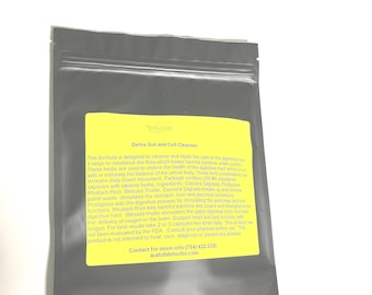 Detox Gut & Cell Cleanser Capsules: Organic Alkaline Herbal Blend, 200 Count