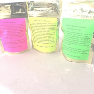 Pack Cleanse Detox 3 paquets pour le prix de 2 herbes sauvages alcalines inspirées du Dr Sebi ou biologiques dans des capsules végétariennes