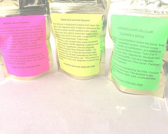 Cleanse Detox Package: Wildcrafted Alkaline Herbs in vegetarian capsules