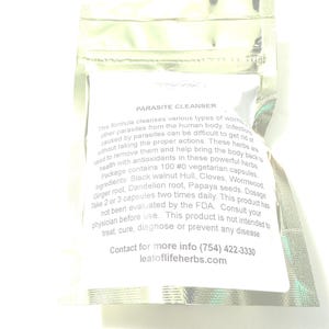 Parasite cleanser organic and wildcrafted alkaline herbs ingredients in #0 vegetarian capsules image 2