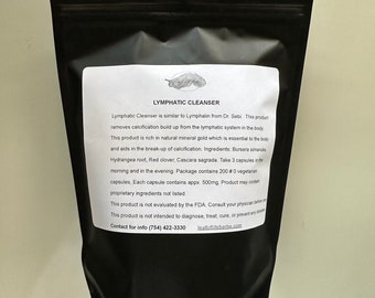 Cápsulas limpiadoras para el sistema linfático alcalinas, hierbas silvestres y orgánicas, paquete de 200