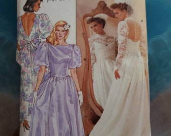 Vintage 1980s Ladies Wedding Dress Butterick Pattern - 3616 Size 16