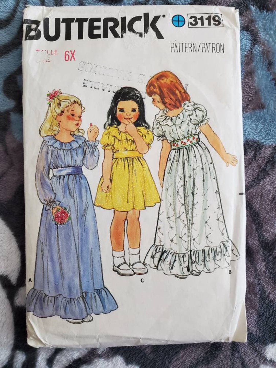 Vintage 1980s Butterick Children's Party Dress Pattern 3119 Size 6X Etsy