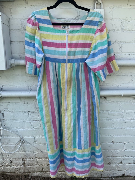 Vintage Stripped Kaftan Dress - image 1