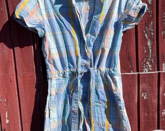 Vintage GAP Rutig Sparkdräkt med Knappar