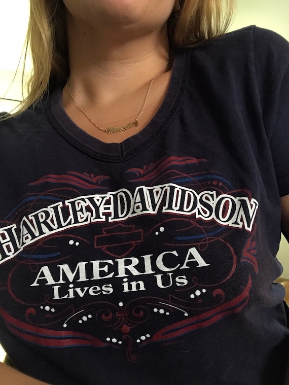 Y2K Harley-Davidson Logo Graphic Tee - Gem