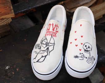 Custom Graffiti Art Vans Sneaker Slides