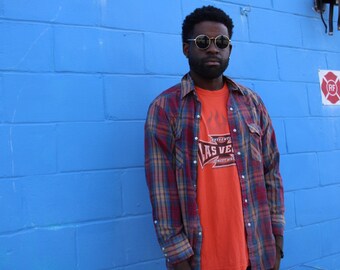 Vinatge Saddle King Western Flannel Snap Button Up