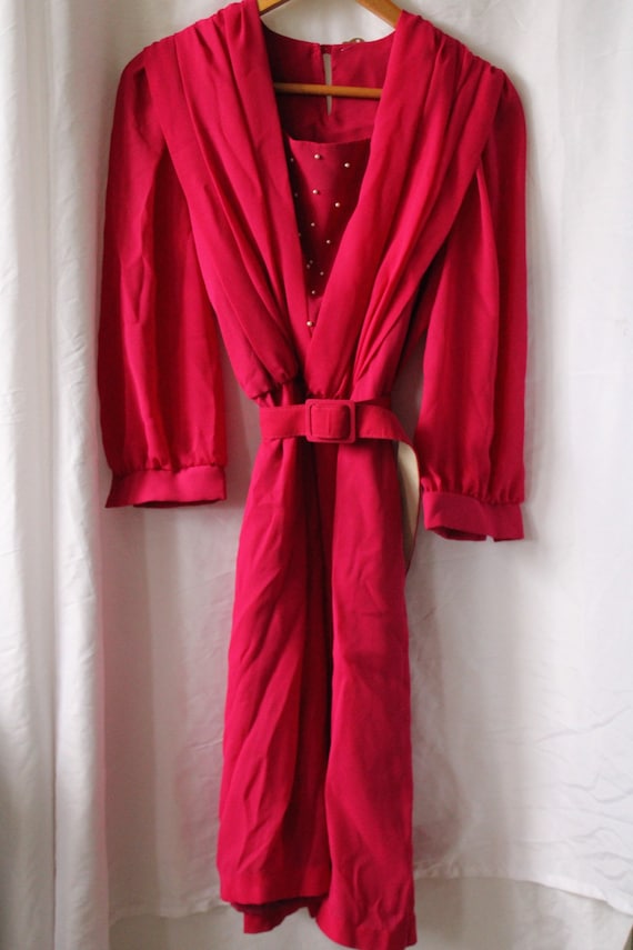 Vintage 80s Leslie Belle Pink Dress