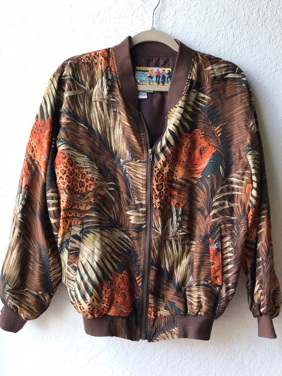 Vintage 100% silk bomber jacket