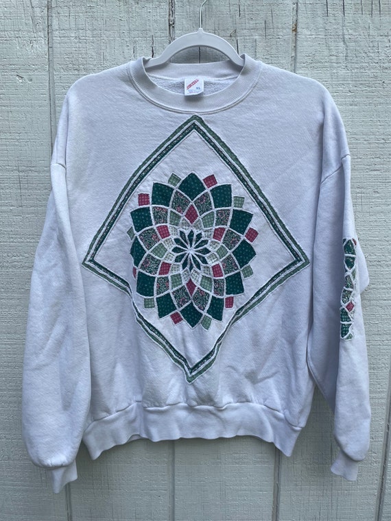 Vintage 80s Quilted Crewneck Sweatshirt