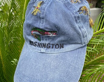 Vintage Washington fiskedrag basebollkeps