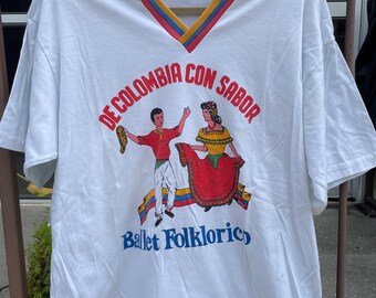 Vintage Balett Folkloristisk V-ringad T-shirt med grafisk design