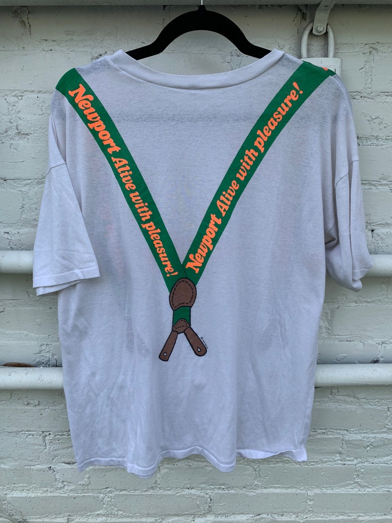 Vintage Newport Cigarette Suspender Promo Tee image 2