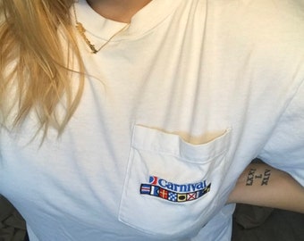 Vintage Embroidered Carnival Cruise Pocket Tee