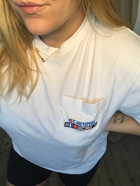 Vintage Embroidered Carnival Cruise Pocket Tee