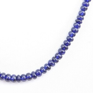 Natural Blue Sapphire Necklace, Blue Sapphire Smooth Rondelle Beads Necklace, Sapphire 4mm - 6mm, Sapphire Necklace for September Birthstone