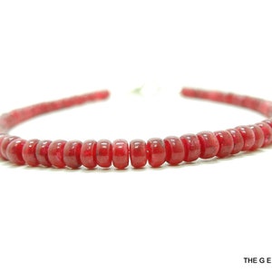 NATURAL RUBY BRACELET, Dainty Natural Genuine Red Ruby Delicate Bracelet, Ruby Smooth Beads Bracelet - July Birthstone, Christmas Gift, Gift