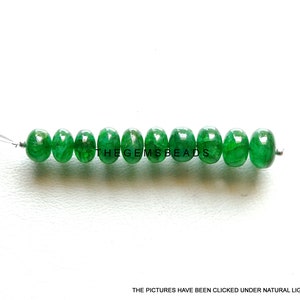 9-11mm, Emerald Smooth Rondelle, Natural Zambian Emerald Smooth Beads, Emerald Rondelle Beads, Emerald Beads, Loose Emerald Beads, 10 Beads.