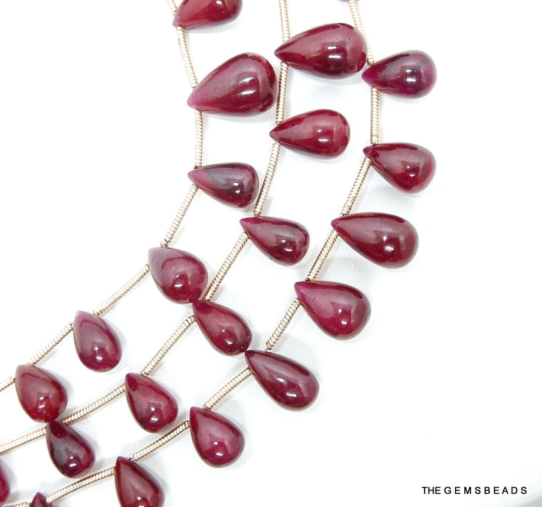 7MM to 13MM, RUBY BRIOLETTES, Natural Ruby Smooth Briolettes, Natural ...