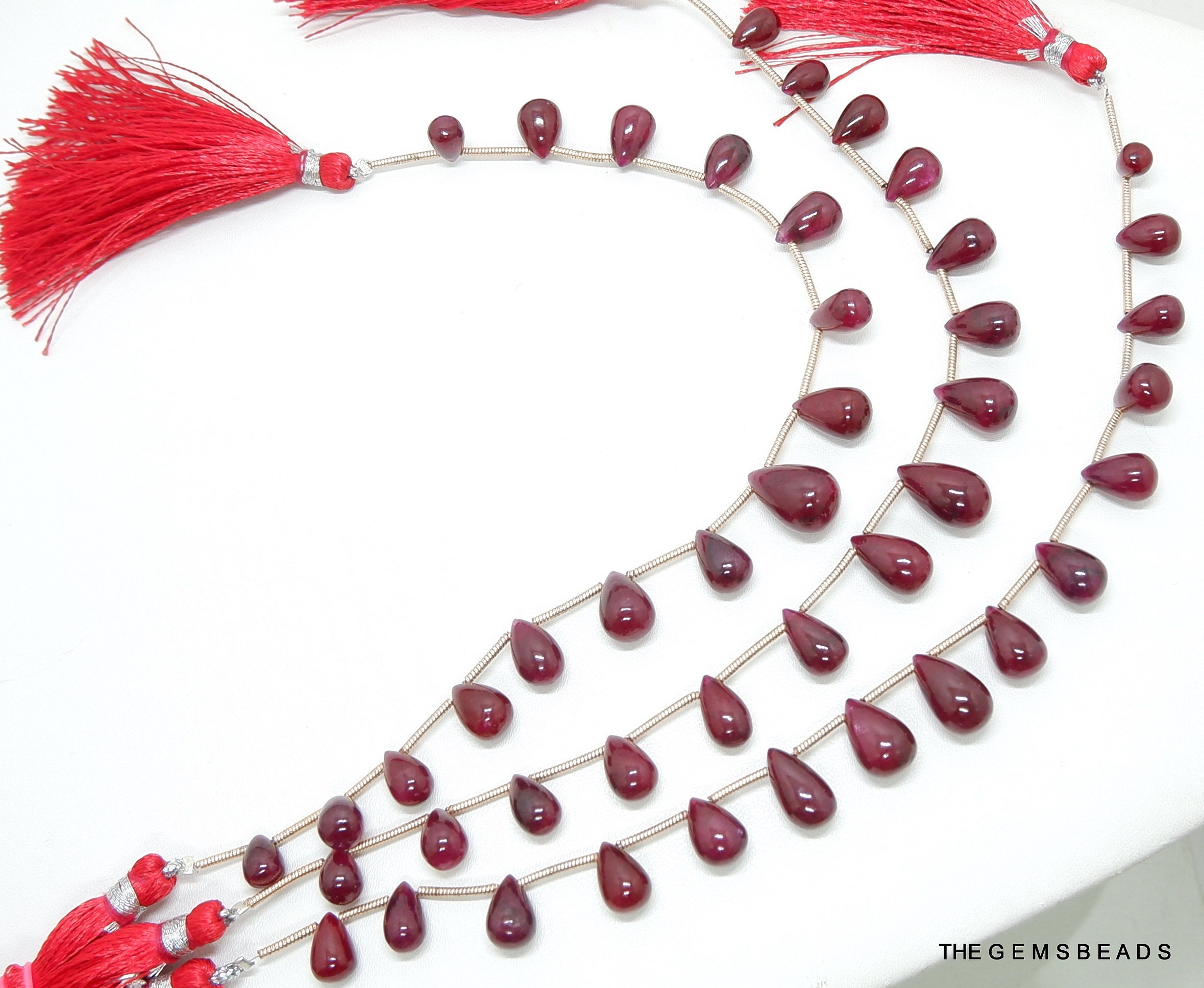 7MM to 13MM, RUBY BRIOLETTES, Natural Ruby Smooth Briolettes, Natural ...