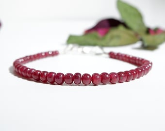 Natural Ruby Bracelet, Natural Ruby Women Bracelet, July Birthstone,  Healing Meditation Protection Bracelet, Ruby Bracelet, July Jewelry