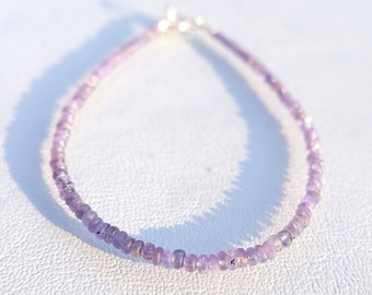 Natural Tanzanite Bracelet, Natural Tanzanite Sapphire Beads Bracelet, Minimalist Tanzanite Bracelet, December Birthstone Bracelet