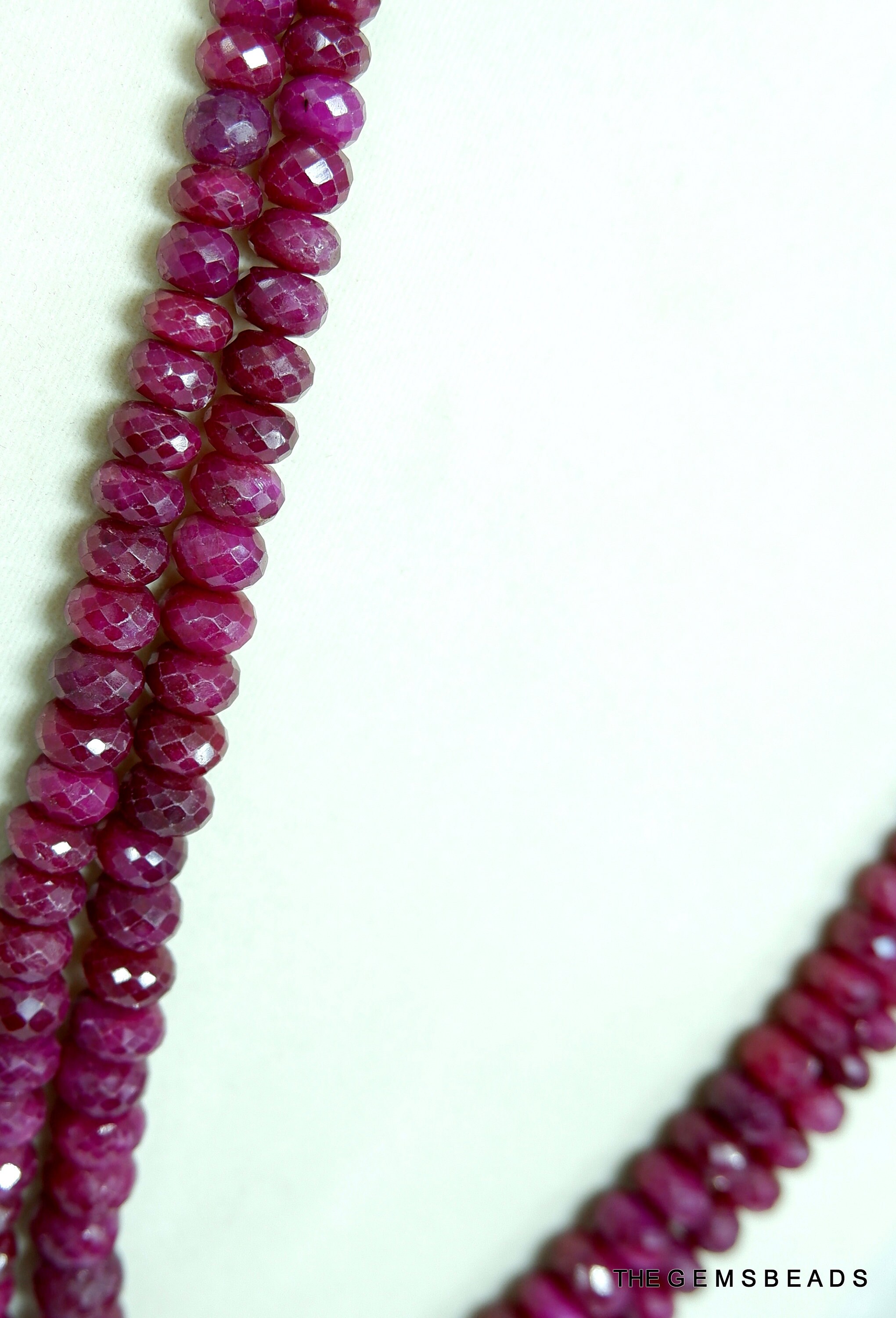 Natural Ruby Faceted Beads Necklace Natural Ruby Macro Size Etsy