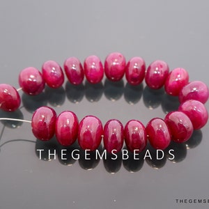 7mm - 7.5mm, Ruby Smooth Rondelle, Natural Mozambique Ruby Beads, Red Ruby Smooth Beads, Ruby AAA+++ Beads, Loose Ruby Beads