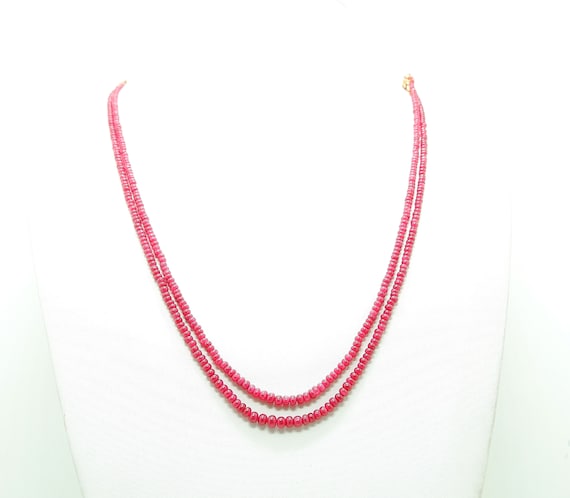 Genuine ruby beads necklace clearance