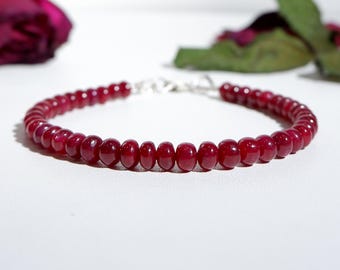 Natural Mozambique Ruby Bracelet, AAA+ Quality Mozambique Ruby Bracelet, Healing Meditation Protection Bracelet, Fine Quality Ruby Bracelet