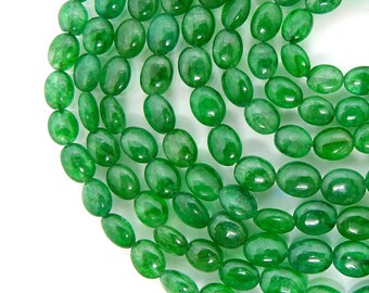 Natural Beryl Emerald Oval Shape Beads 6MM to 8MM / Emerald Oval Beads / Emerald Beryl Beads / Emerald Oval Shape Beads / 8&quot; Inch Strand.