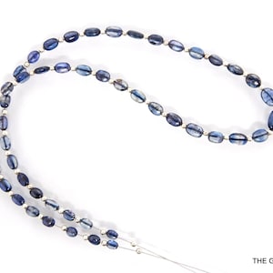 14&quot; Inch Strand Natural Blue Kyanite Oval Beads, Natural Blue Kyanite 4MM to 8MM Nugget beads, Genuine Kyanite, Kyanite for making Jewelry.