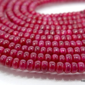 15/23/31 Pcs NATURAL MOZAMBIQUE RUBY 3-4MM Beads, Natural Ruby Smooth Pigeon Blood Fine Ruby Beads, Get 70% Off Bridal Jewelry Supplies Sale