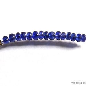AAA+++ Quality Blue Sapphire Rondelle Beads, Natural Blue Sapphire Beads, 15 Pieces of Blue Sapphire Beads 4MM to 5MM, Sapphire Loose Beads.