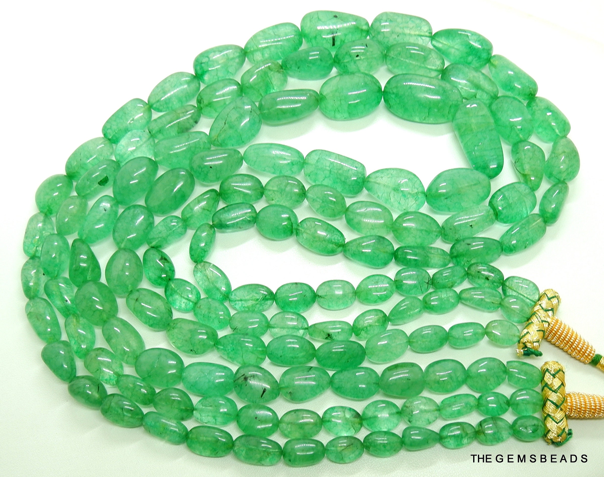 NATURAL ZAMBIAN EMERALD Tumble Shape Beads Necklace, Emerald Tumble Beads, Earth Mined Zambian Emerald, Emerald Jewelry, 8mm to 22mm size.