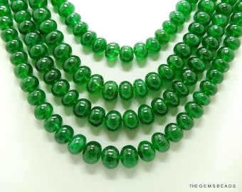 NATURAL ZAMBIAN EMERALD Smooth Rondelle Beads, Emerald Beads, Earth mined Emerald Beads, 6 to 11mm Size, 70% Off on Bridal Jewelry Supplies.