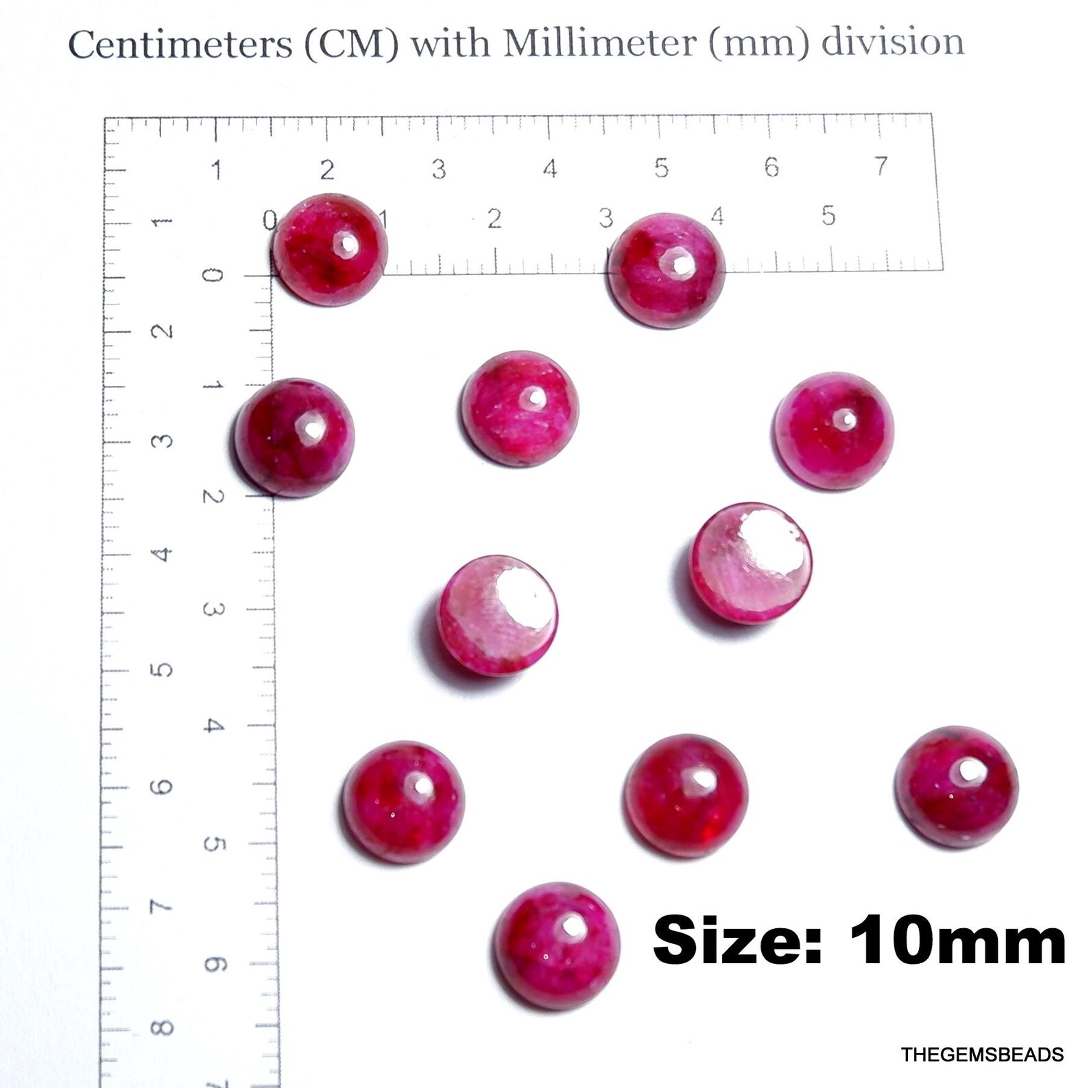 10mm Natural Ruby Smooth Round Cab, Red Ruby Round Cabochon, African ...