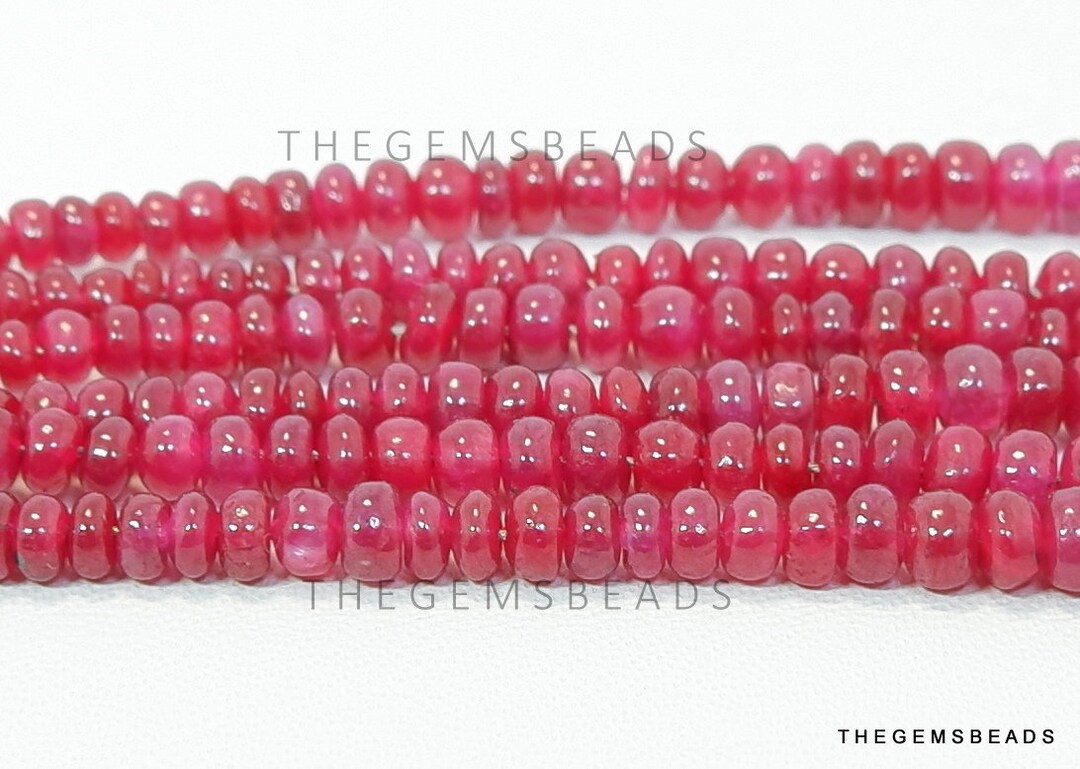 2-2.5mm, Ruby Smooth Rondelle, Natural Mozambique Ruby Smooth Beads ...