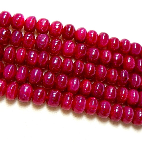 Ruby Beads, NATURAL MOZAMBIQUE RUBY 7-8mm Beads, Pigeon Blood Red Fine Ruby Beads, 6/9/15 Pcs, Get 70% Off Bridal Jewelry Supplies Sale.